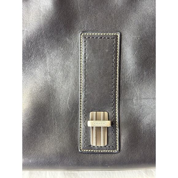 Coach Transatlantic 70035 Black Leather Men’s Laptop Briefcase Messenger 16x11 - Picture 4 of 16